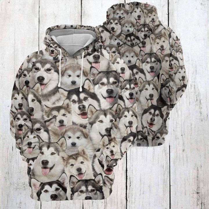 Alaskan Malamute Awesome 3D All Over Print Hoodie, Zip Hoodie