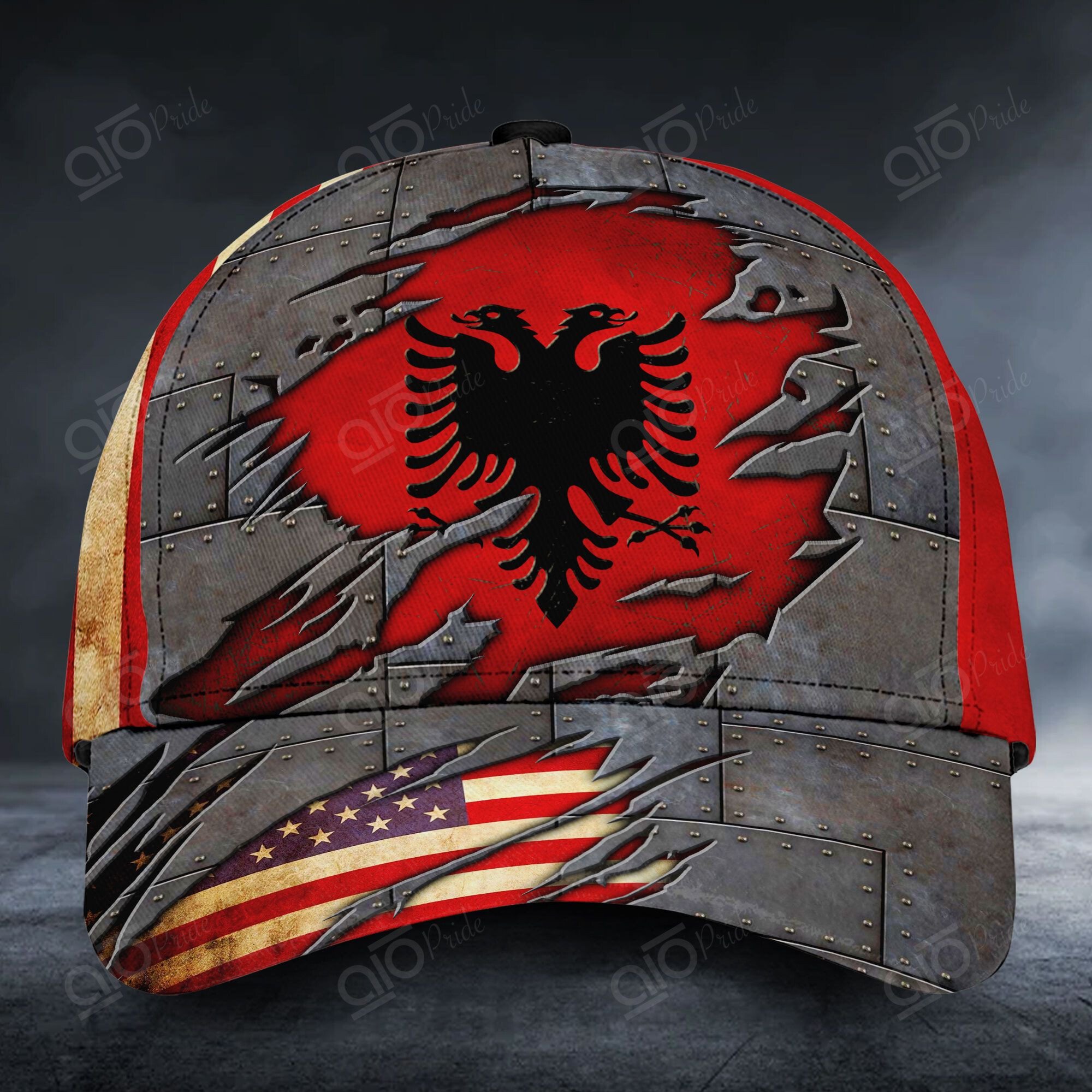 Albania & American Flags Unisex Cap Trucker Hats Custom Hats Gifts For Men & Women