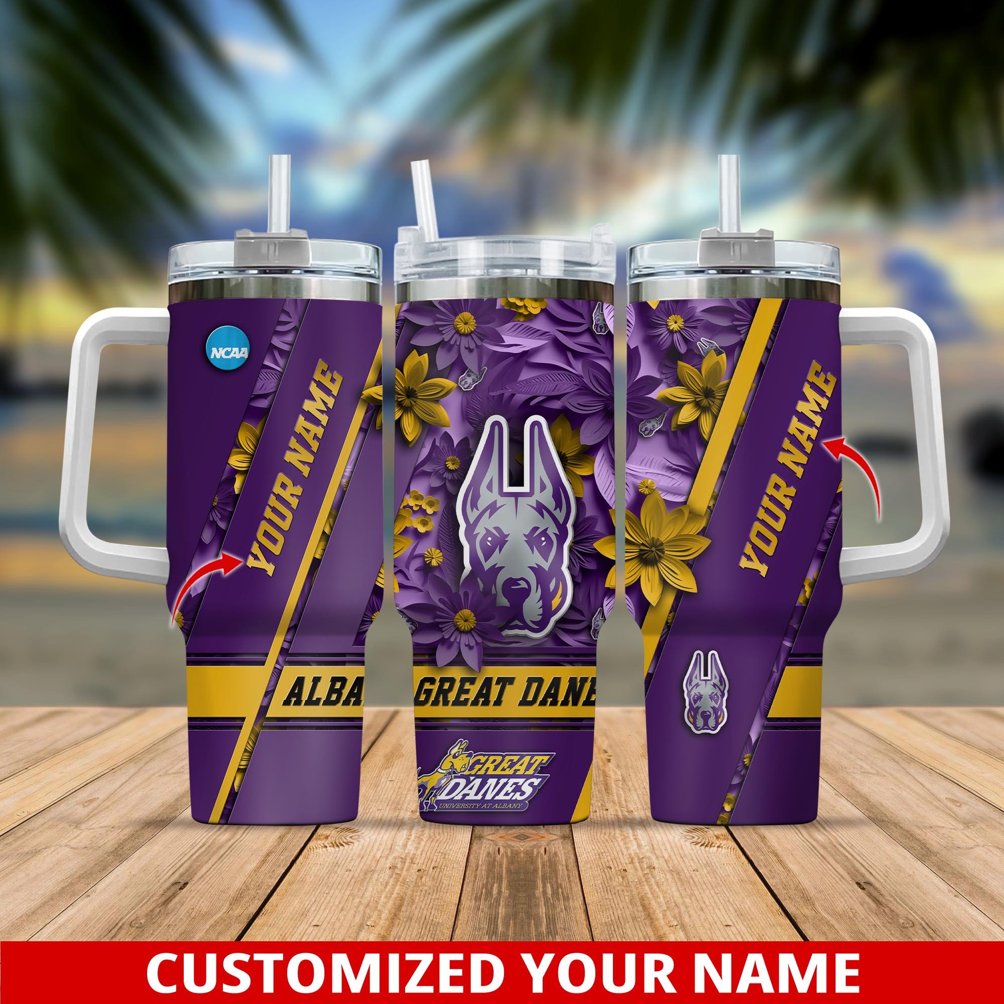 Albany Great Danes NCAA Custom Stanley Cup 40 oz 30 oz Tumbler With HandleTVC230102