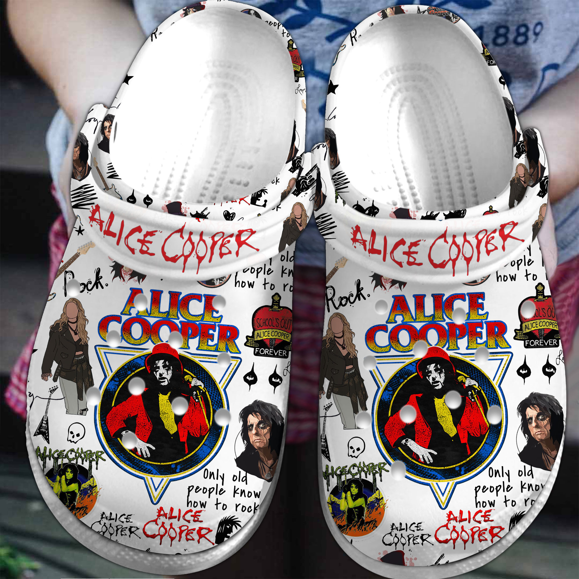 Alice Cooper Music Crocs Crocband Clogs Shoes Comfortable For Men Women and Kids