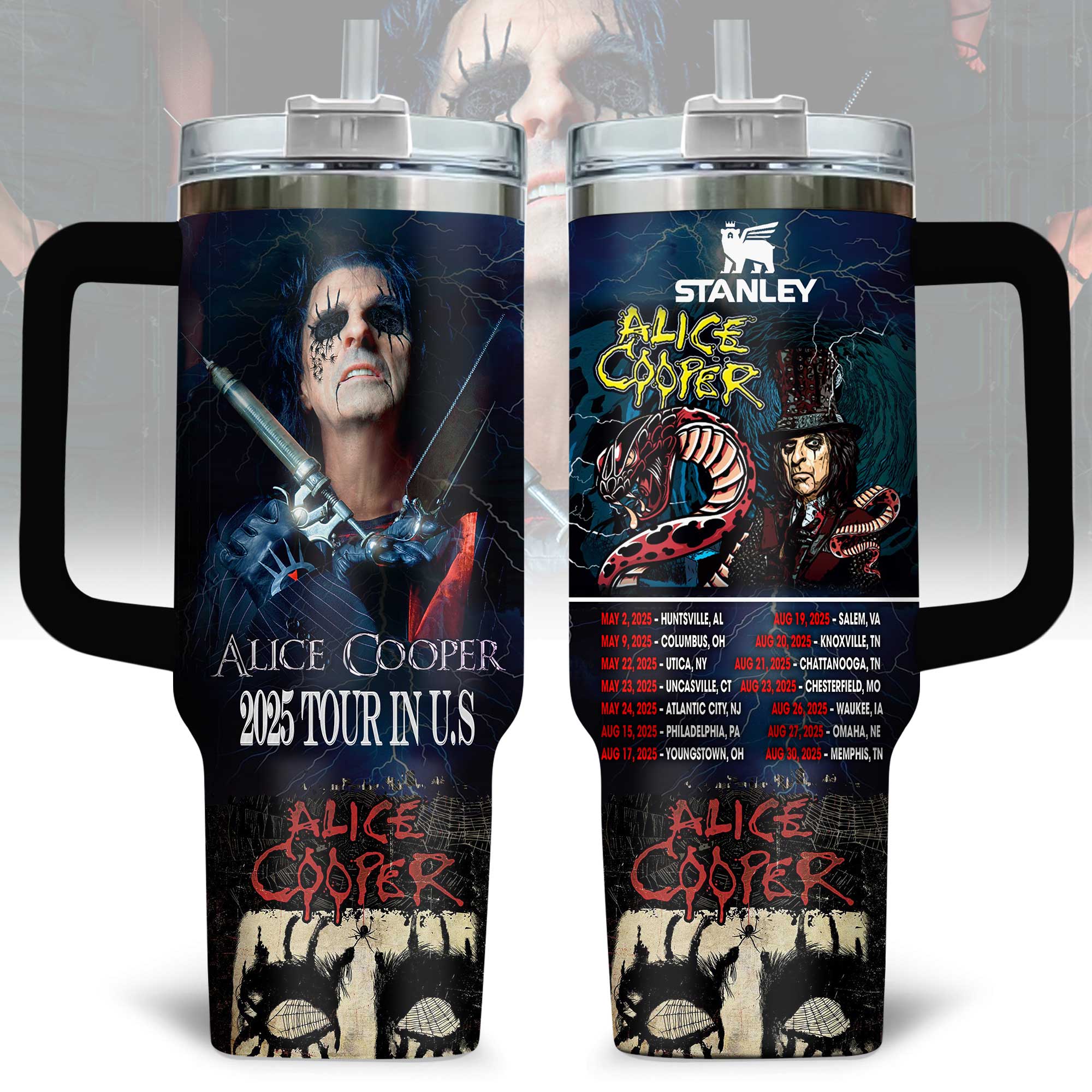 Alice Cooper Music Custom Stanley Cup 40 oz 30 oz Tumbler With HandleTVC2301169