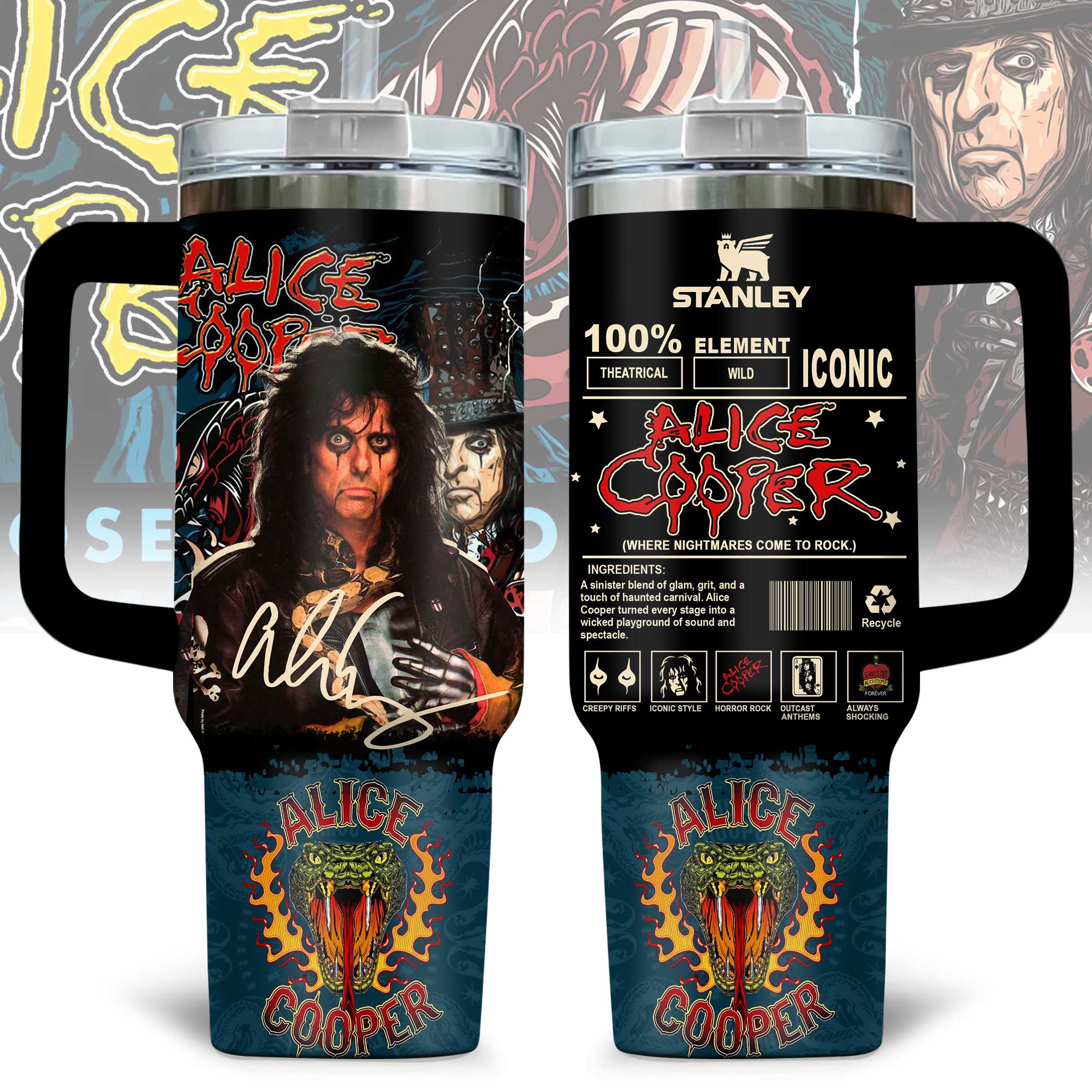 Alice Cooper Music Custom Stanley Cup 40 oz 30 oz Tumbler With HandleTVC2301171