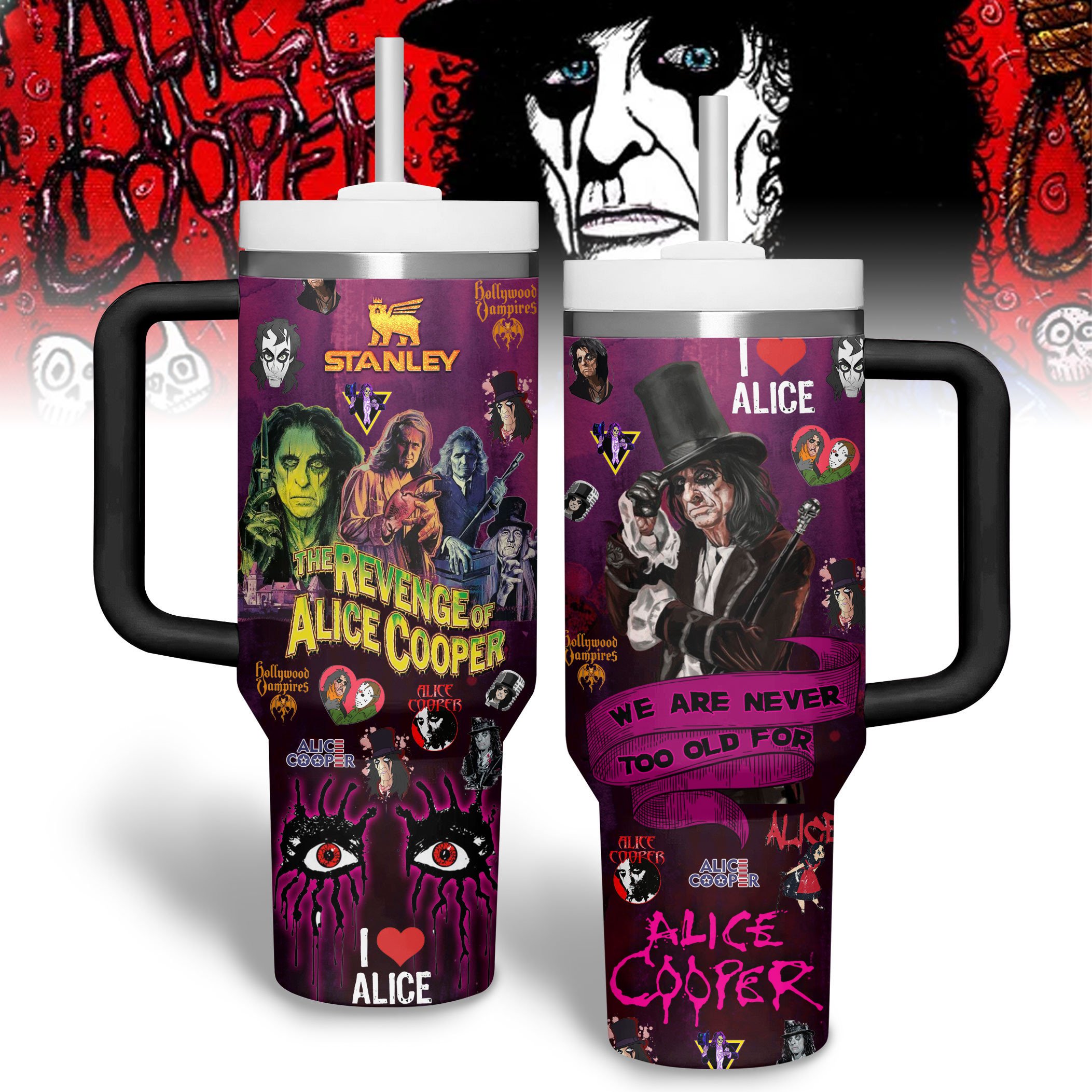 Alice Cooper Music Custom Stanley Cup 40 oz 30 oz Tumbler With HandleTVC2301181