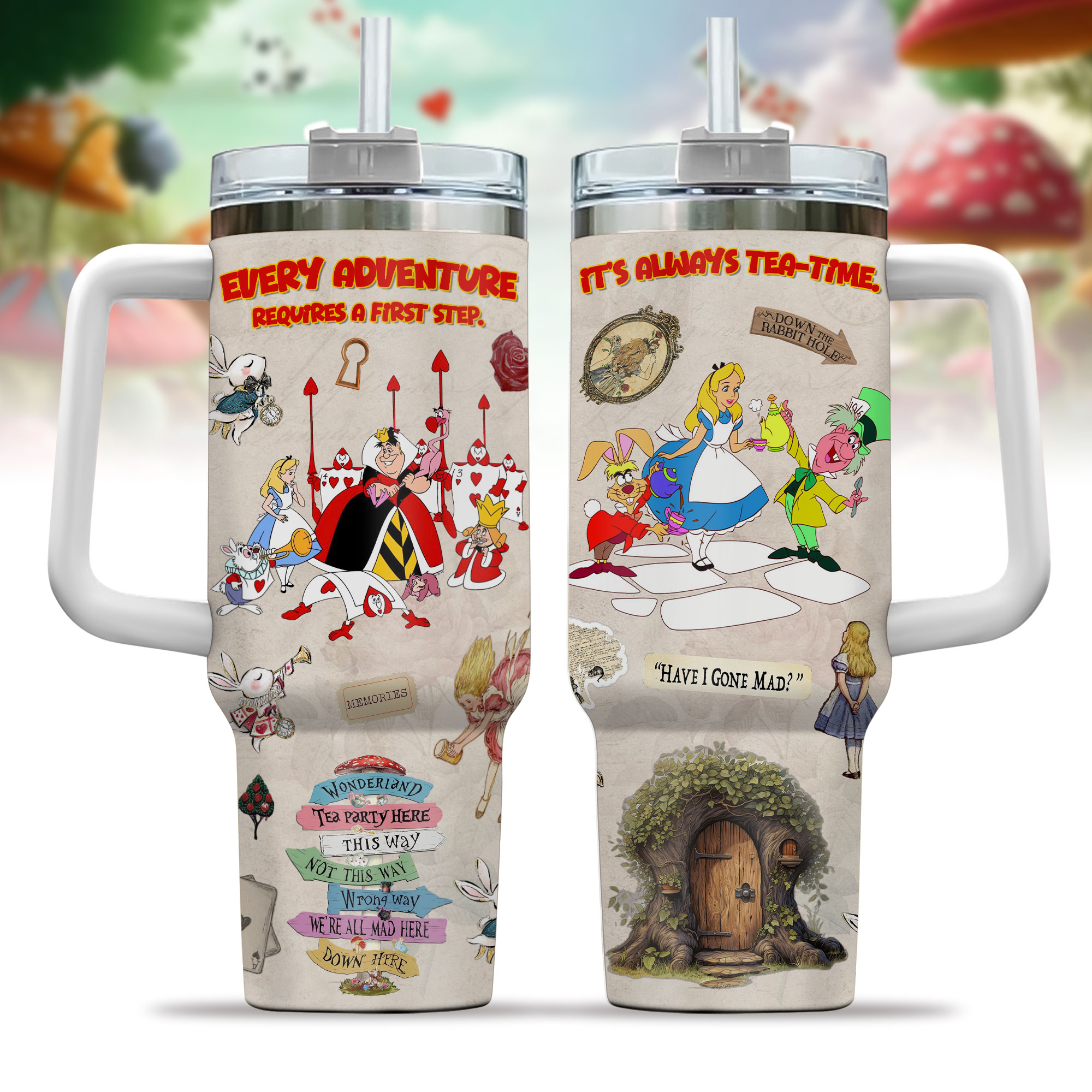 Alice in Wonderland Cartoon Custom Stanley Cup 40 oz 30 oz Tumbler With HandleTVC230195