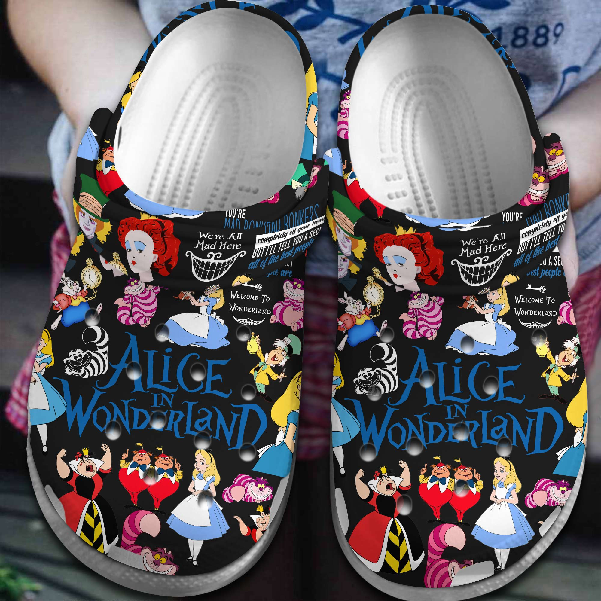 Alice in Wonderland Movie Crocs Crocband Clogs Shoes Comfortable For Men Women and Kids