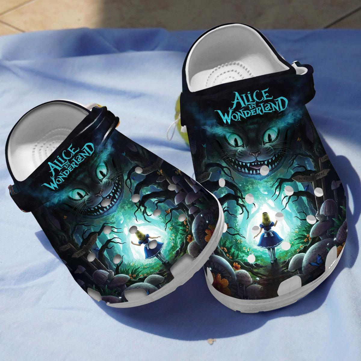 Alice In Wonderland Movie Crocs Crocband Clogs Shoes Comfortable For Men Women and Kids