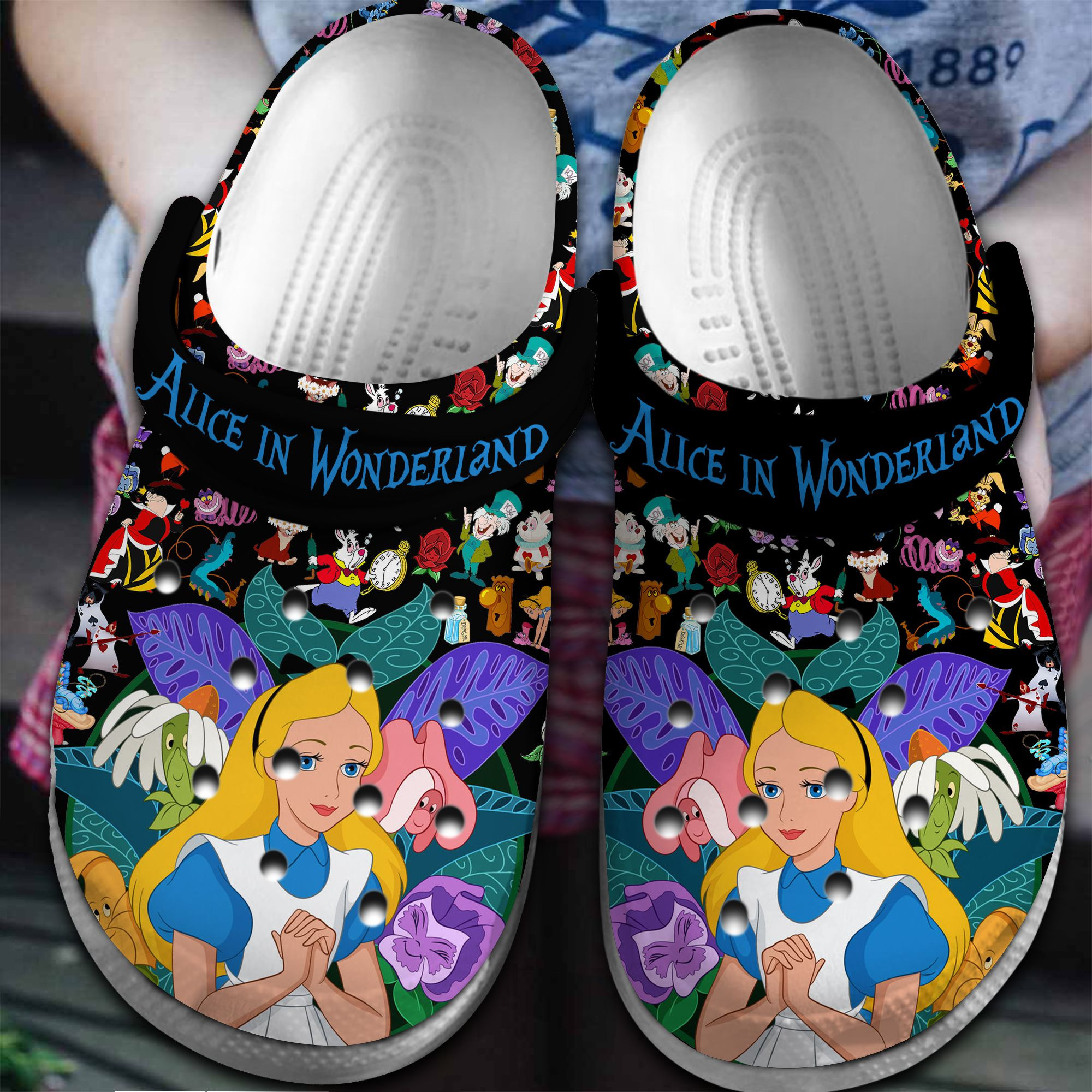 Alice in Wonderland Movie Crocs Crocband Clogs Shoes Comfortable For Men Women and Kids