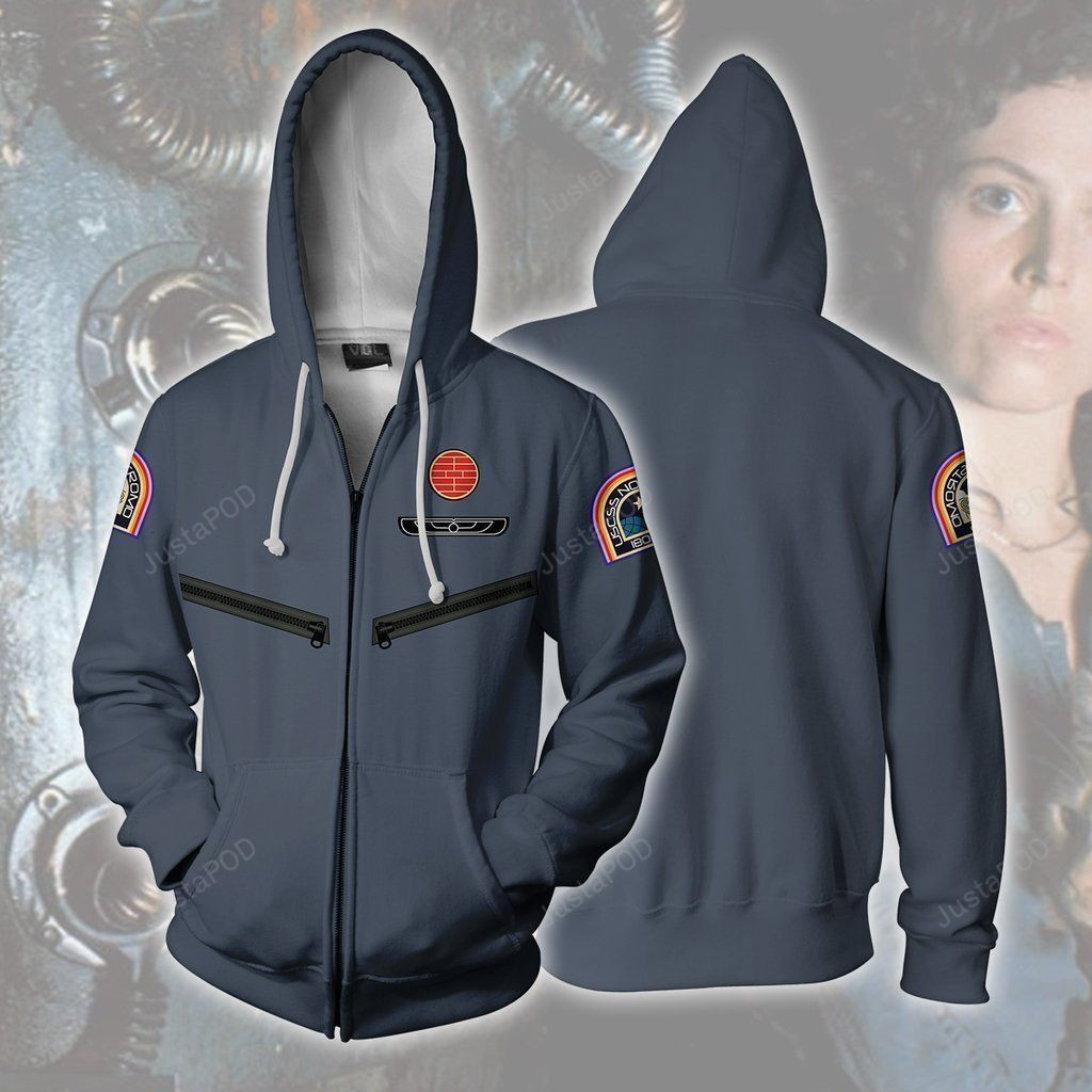 ALIEN ' Ellen Ripley Nostromo Crew Cosplay 3D All Over Print Hoodie, Zip Hoodie