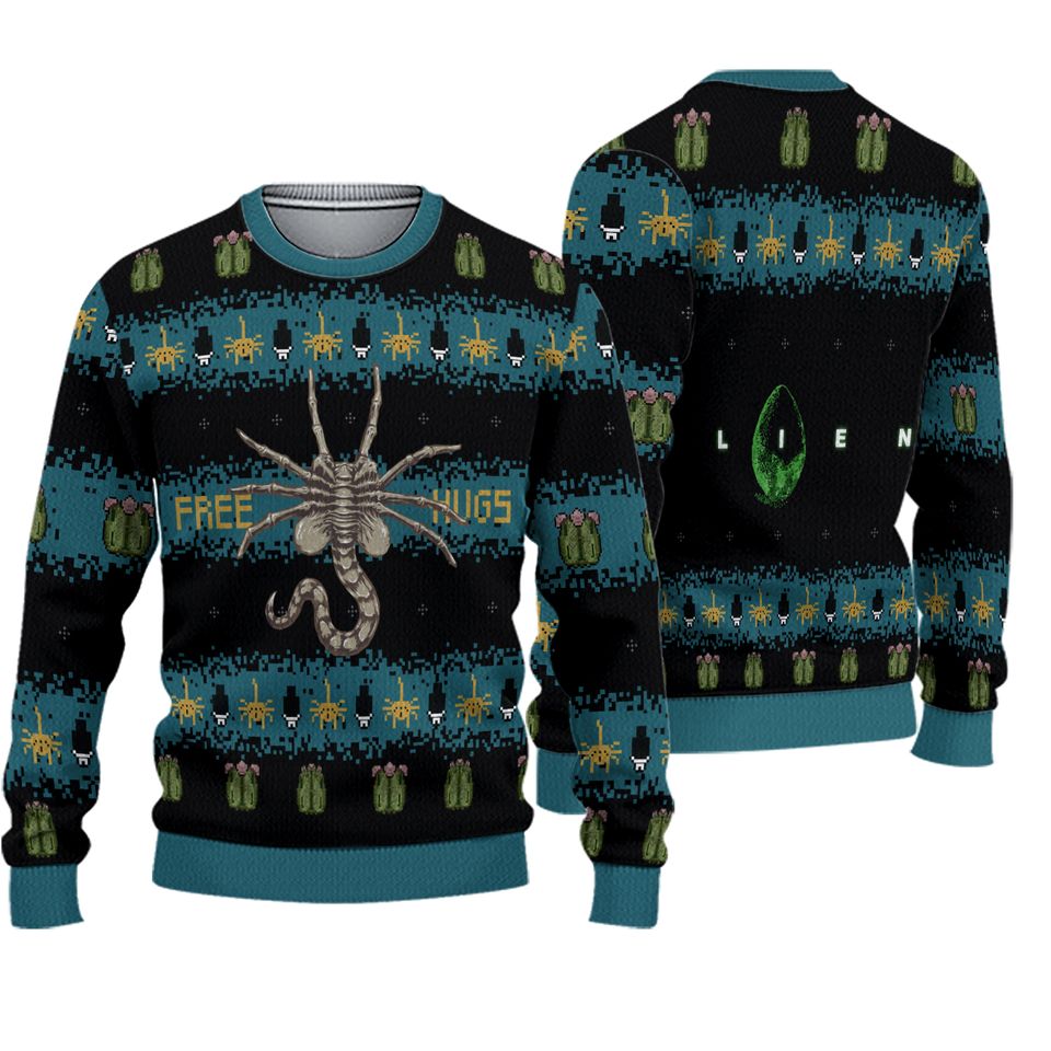 Alien Facehugger Ugly Christmas Sweater