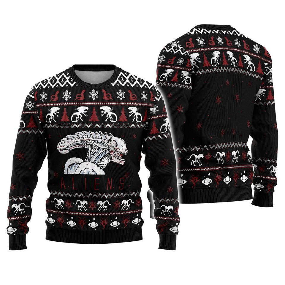 Alien Ridley Scott Ugly Christmas Sweater |  UFO Alien  Ugly Sweater