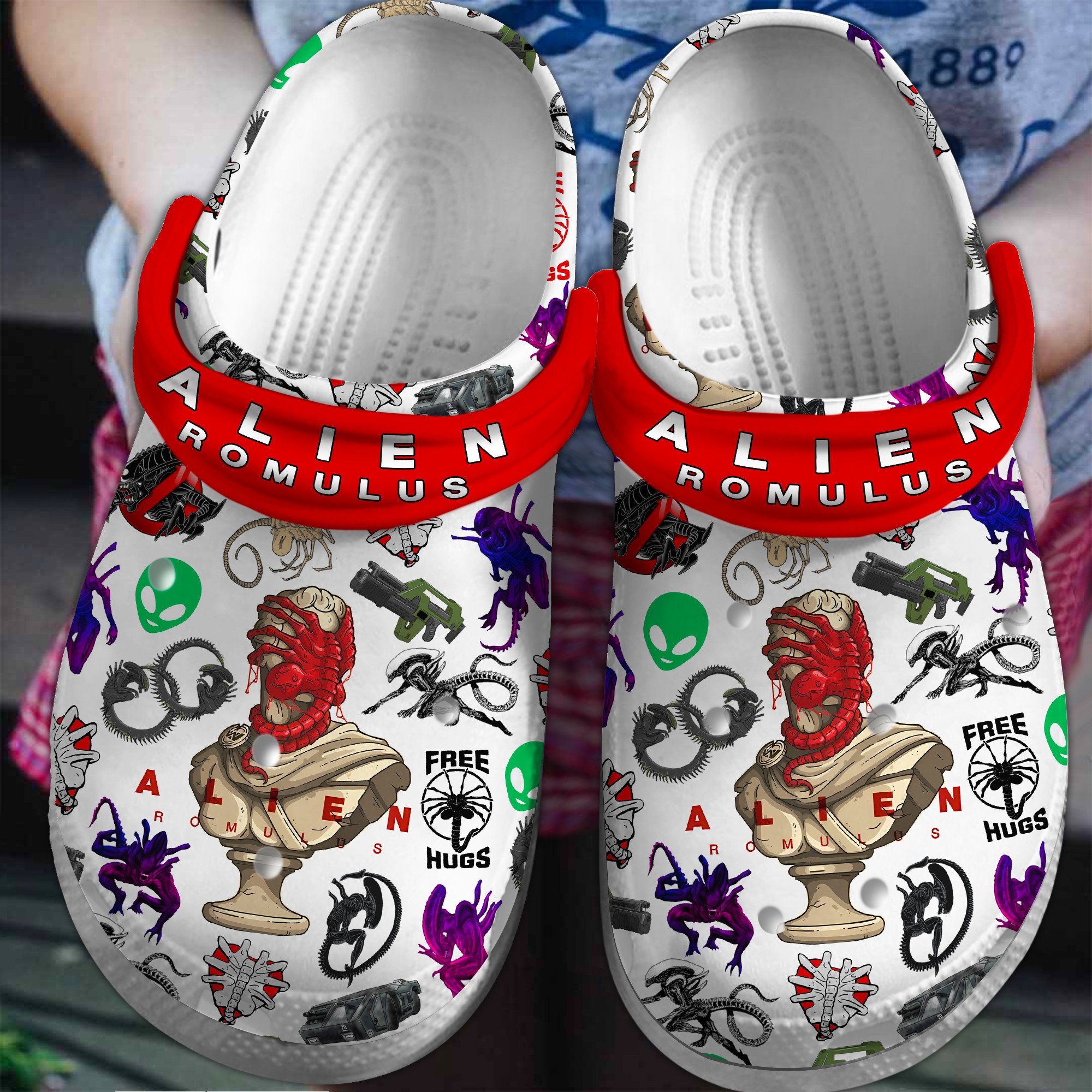 Alien Romulus Movies Crocs Crocband Clogs Shoes Comfortable For Men Women and Kids