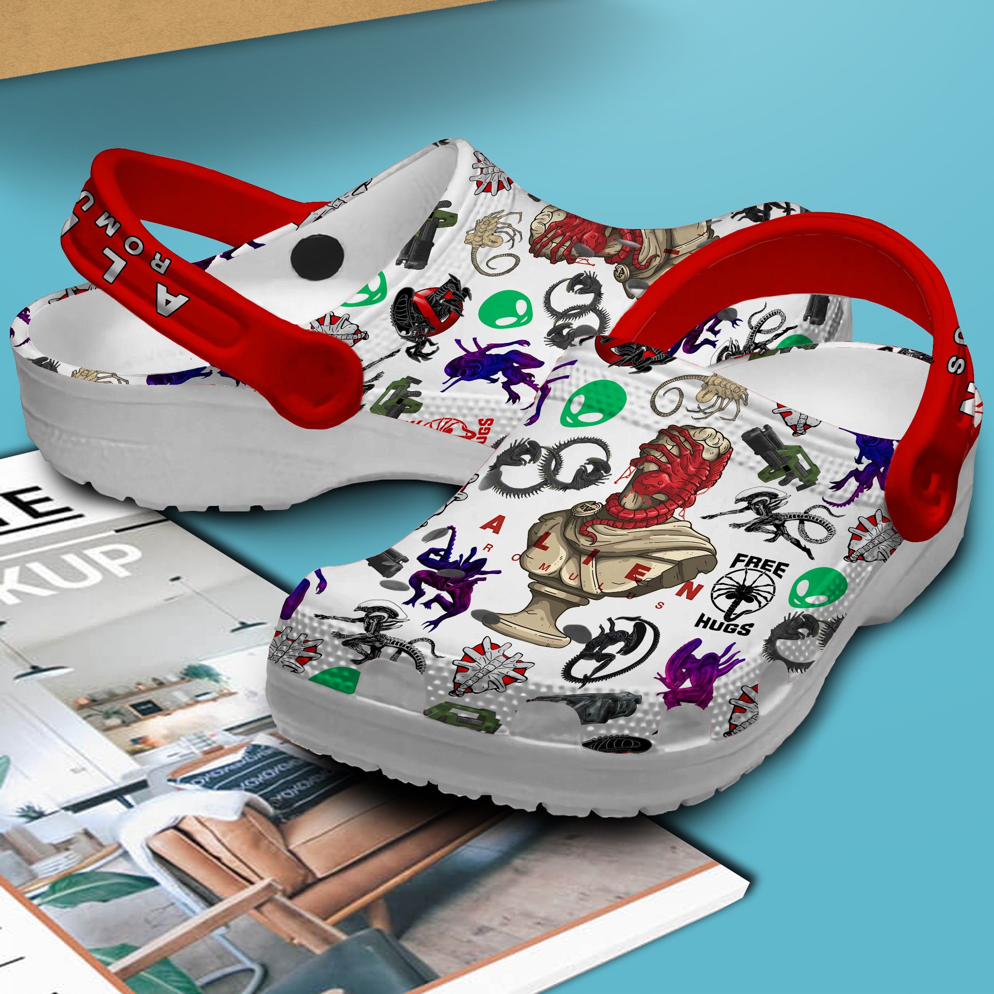 Alien Romulus Movies Crocs Crocband Clogs Shoes Comfortable For Men Women and Kids - Image 3