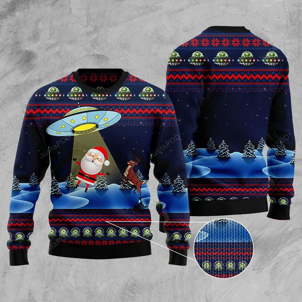 Alien Ugly Christmas Sweater Adult 3D Funny Matching for family