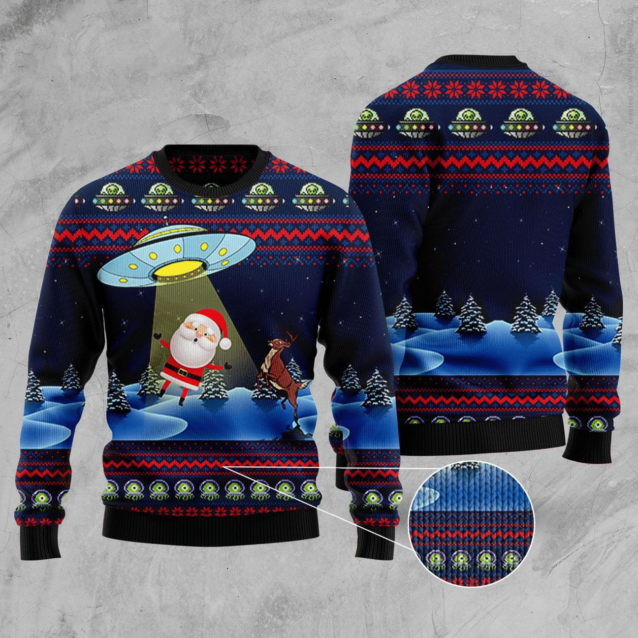 Alien Ugly Christmas Sweater Adult 3D Funny Matching for family