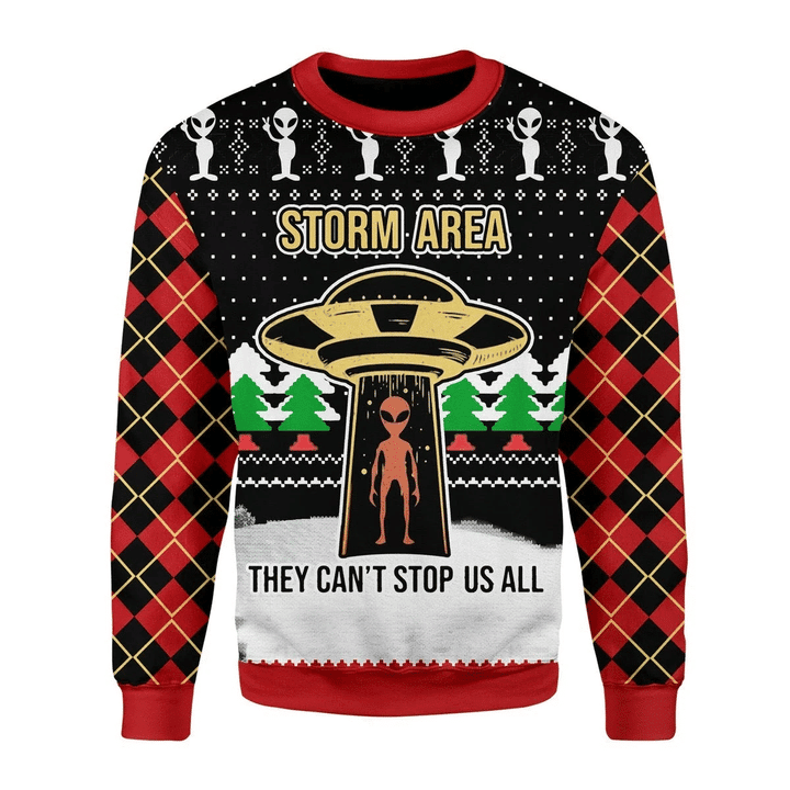 Alien Ugly Christmas Sweater Adult 3D Funny Matching for family