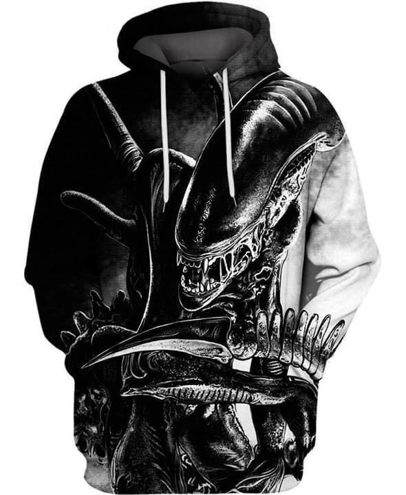 Alien Xenomorph Hallowen Horror 3D All Over Print Hoodie, Zip Hoodie