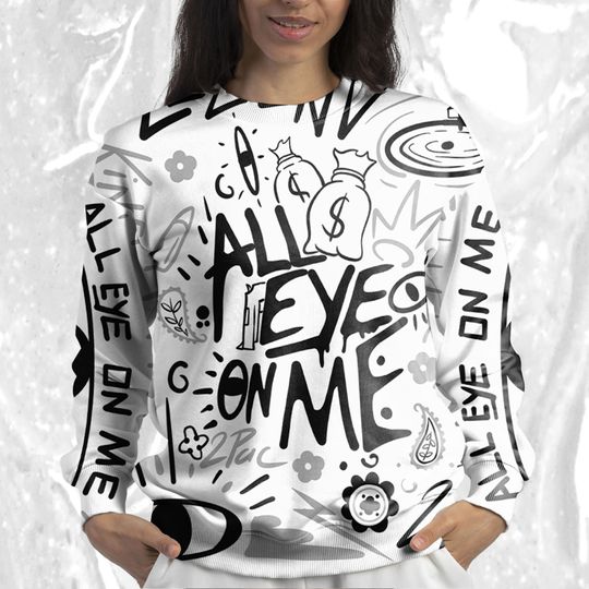 All Eye On Me 3D Doodle Eye Sweatshirt Match Dunk High Panda White Black - Image 10