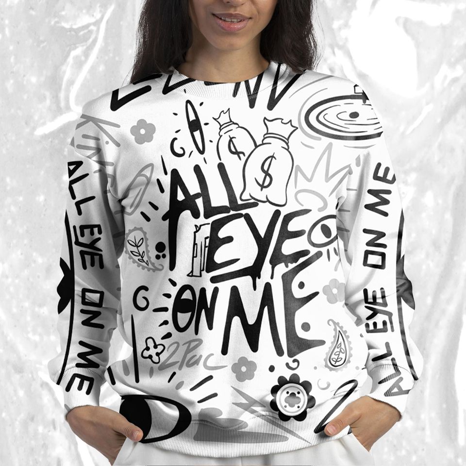 All Eye On Me 3D Doodle Eye Sweatshirt Match Dunk High Panda White Black - Image 5
