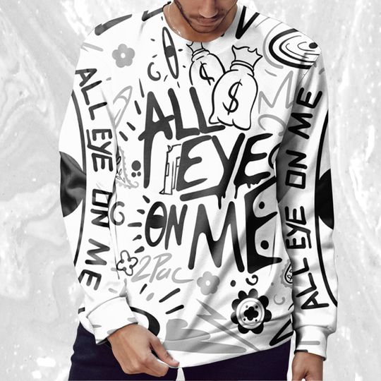 All Eye On Me 3D Doodle Eye Sweatshirt Match Dunk High Panda White Black - Image 9