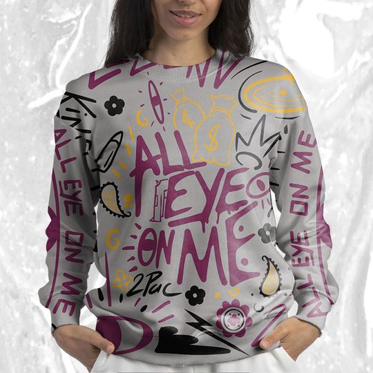 All Eye On Me 3D Doodle Eye Sweatshirt Match Jordan 37 Bordeaux - Image 10