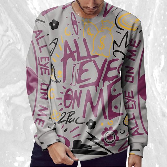 All Eye On Me 3D Doodle Eye Sweatshirt Match Jordan 37 Bordeaux - Image 9