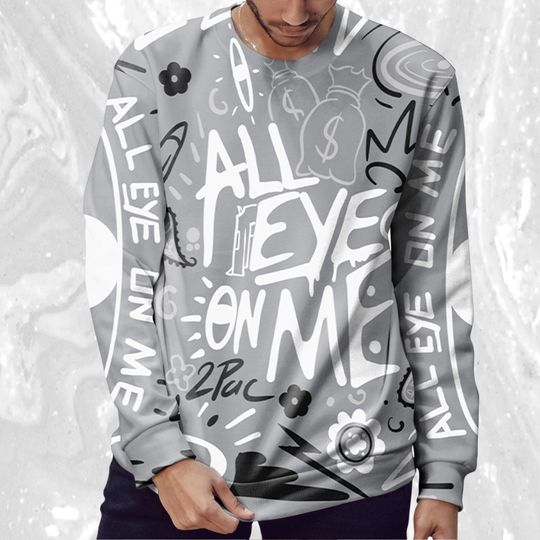 All Eye On Me 3D Doodle Eye Sweatshirt Match NB 650 White Cloud Gray - Image 9