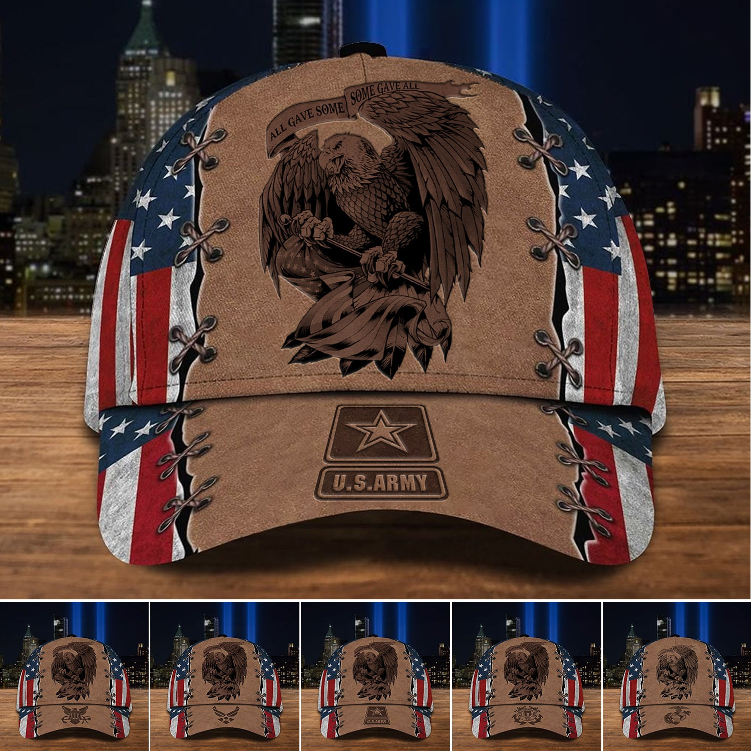 All Gave Some Some Gave All Multiservice U.S Veteran 3D Cap Eagle USA Flag Cap Trucker Hats Custom Hats Gifts For Men & Women