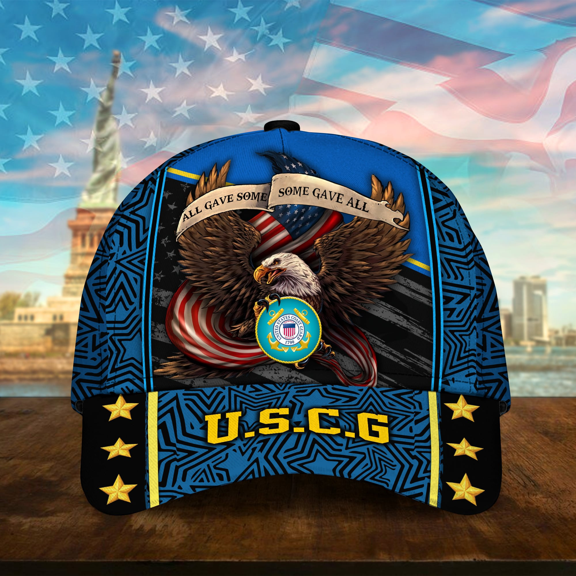 All Gave Some Some Gave All Multiservice U.S Veteran Cap 3D Printed Eagle USA Flag Cap Trucker Hats Custom Hats Gifts For Men & Women