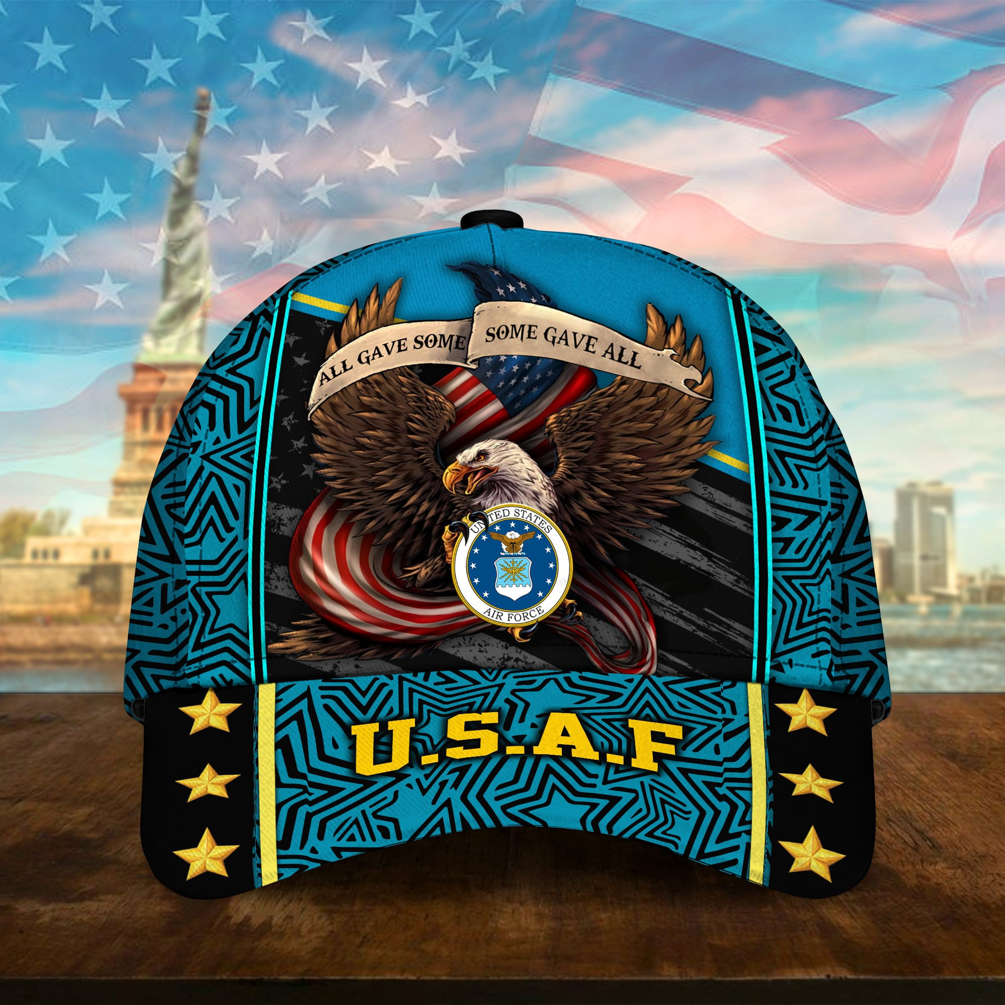 All Gave Some Some Gave All Multiservice U.S Veteran Cap 3D Printed Eagle USA Flag Cap Trucker Hats Custom Hats Gifts For Men & Women