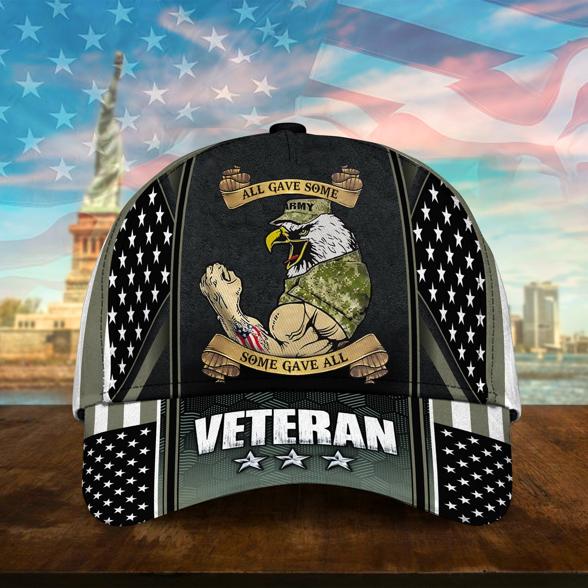 All Gave Some Some Gave All U.S Army Veteran Cap 3D Printed Trucker Hats Custom Hats Gifts For Men & Women