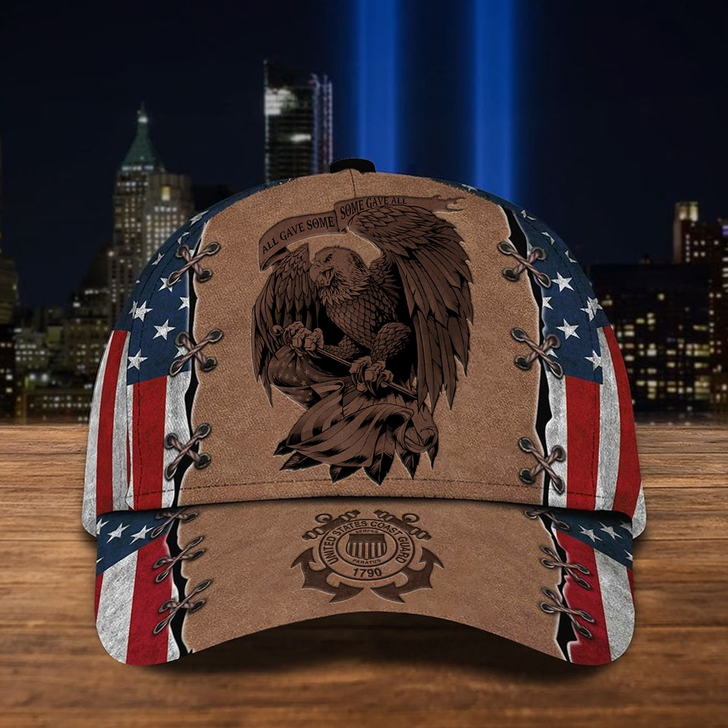 All Gave Some Some Gave All U.S Coast Guard Veteran 3D Cap Eagle USA Flag Cap Trucker Hats Custom Hats Gifts For Men & Women