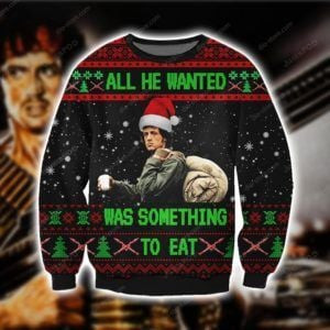 All He Wanted Was Something To Eat Ugly Christmas Sweater Adult 3D Funny Matching for family