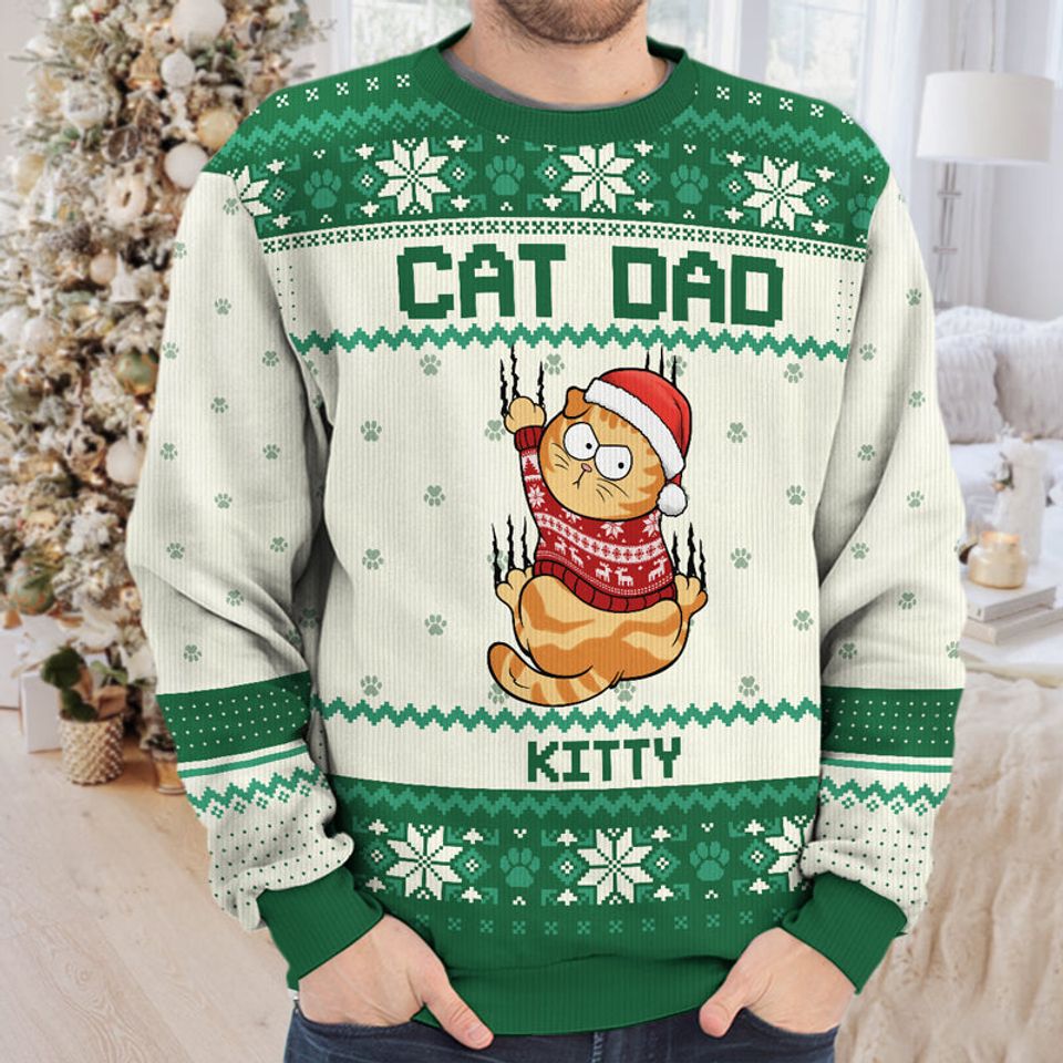 All I Need For Christmas Is You - Cat Personalized Ugly Sweatshirt - Christmas Gift For Pet Owners, Pet Lovers - Image 2