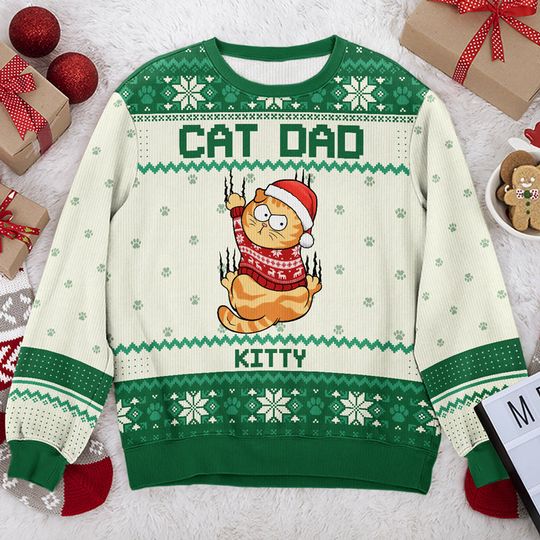 All I Need For Christmas Is You - Cat Personalized Ugly Sweatshirt - Christmas Gift For Pet Owners, Pet Lovers - Image 4