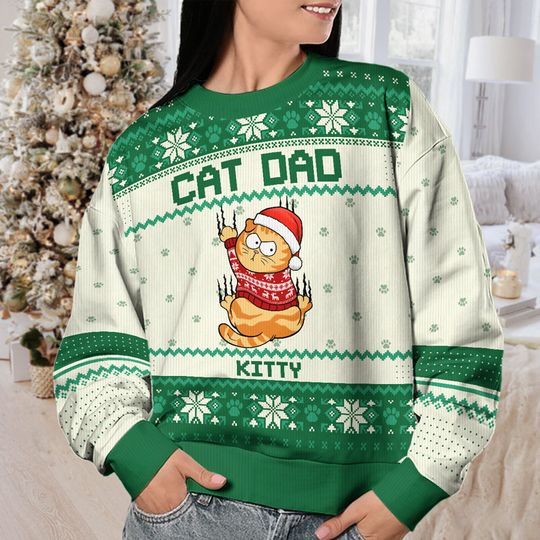 All I Need For Christmas Is You - Cat Personalized Ugly Sweatshirt - Christmas Gift For Pet Owners, Pet Lovers - Image 6