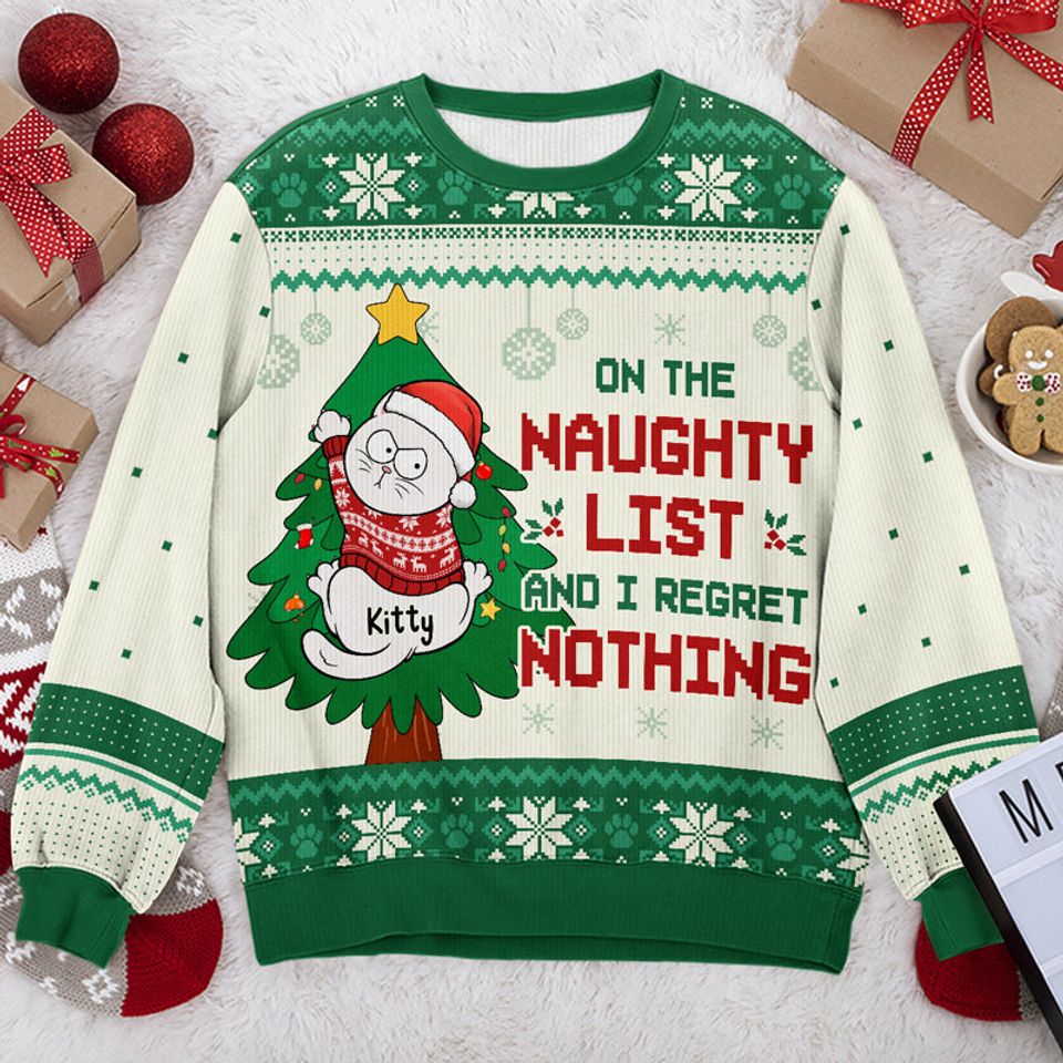 All I Want For Christmas - Cat Personalized Ugly Sweatshirt - Christmas Gift For Pet Owners, Pet Lovers