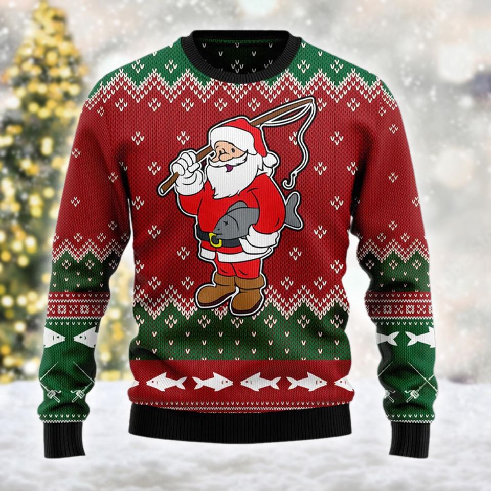 All I Want For Christmas Is A Big Fish Ugly Sweatshirt, Christmas Gift For Men Women Kid - Image 4