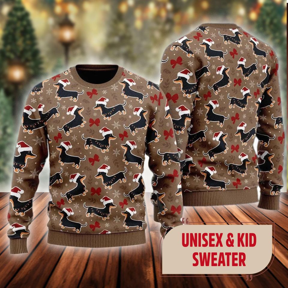 All I Want For Christmas Is A Dachshund Ugly Sweater, Dachshund Christmas Sweatshirt
