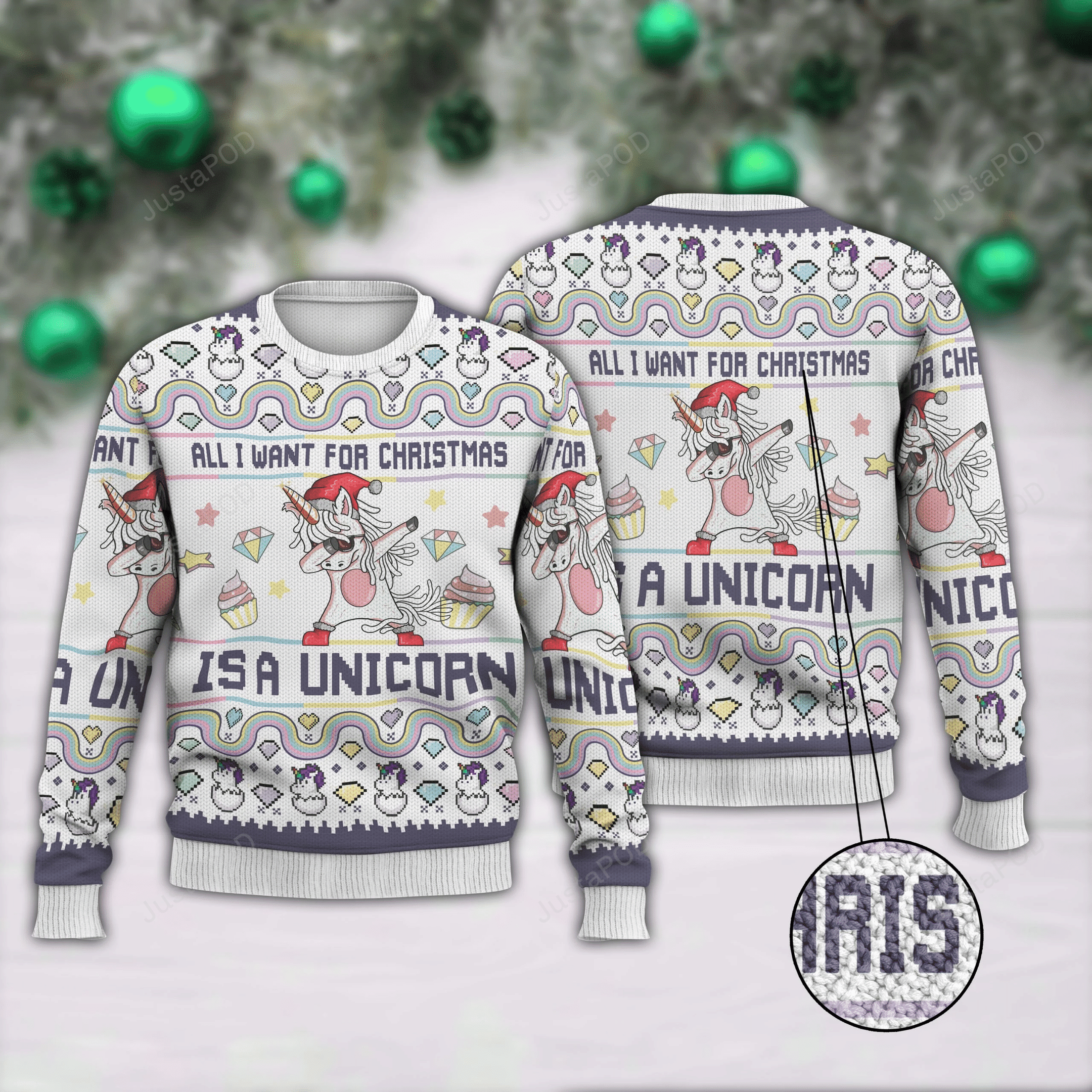 All I Want For Christmas Is A Unicorn Ugly Christmas Sweater Adult 3D Funny Matching for family