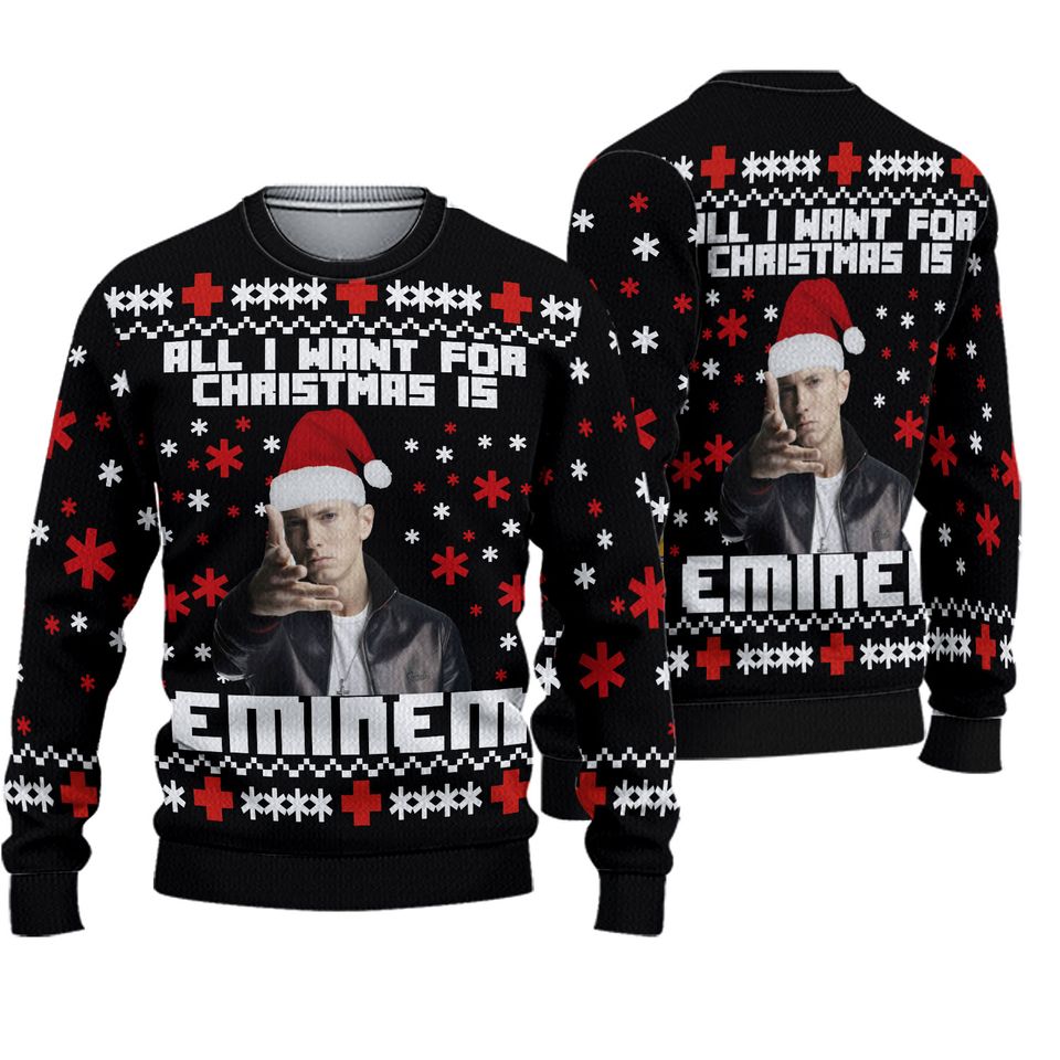 All I Want For Christmas Is Eminem Ugly Christmas Sweater