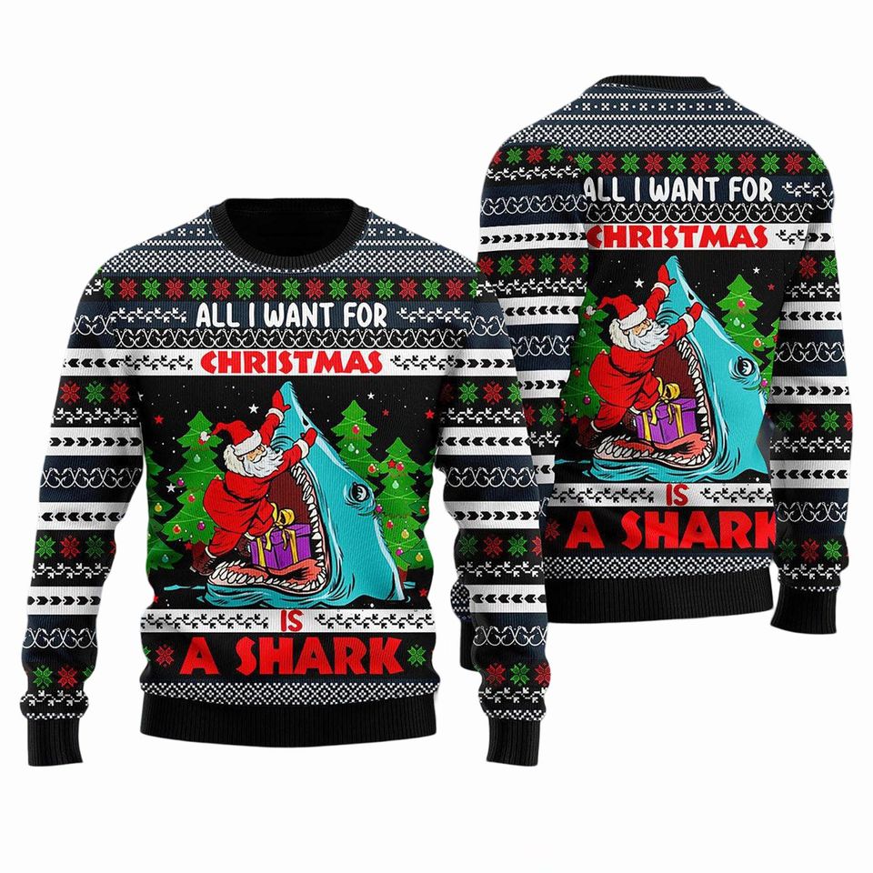All I Want For Christmas Is Fishing Ugly Christmas Sweater