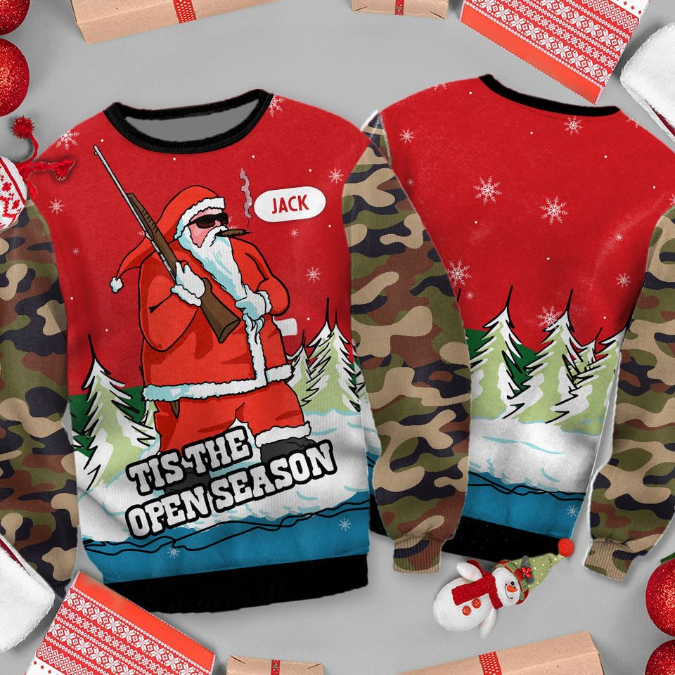 All I Want For Christmas Is More Time To Hunt Personalized Ugly Sweater - Image 2