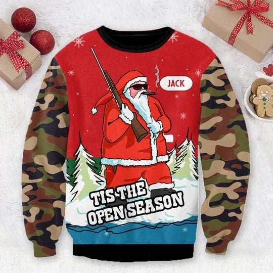 All I Want For Christmas Is More Time To Hunt Personalized Ugly Sweater - Image 4