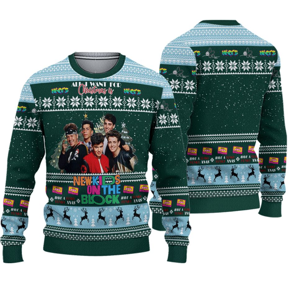 All I Want For Christmas Is NK on The Block Era Ugly Sweater, Xmas Gift