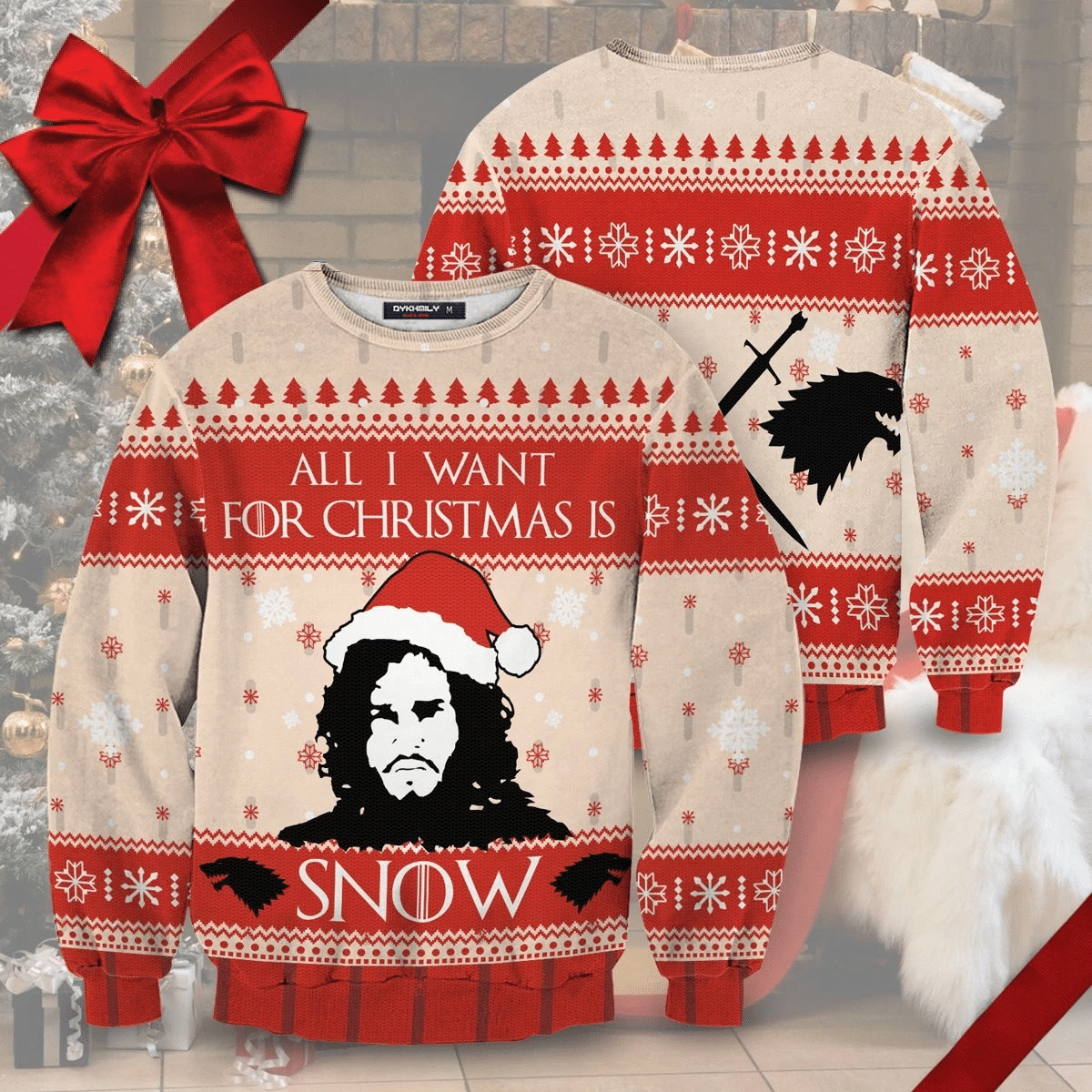 All I Want For Christmas Is Snow Ugly Christmas Sweater Adult 3D Funny Matching for family
