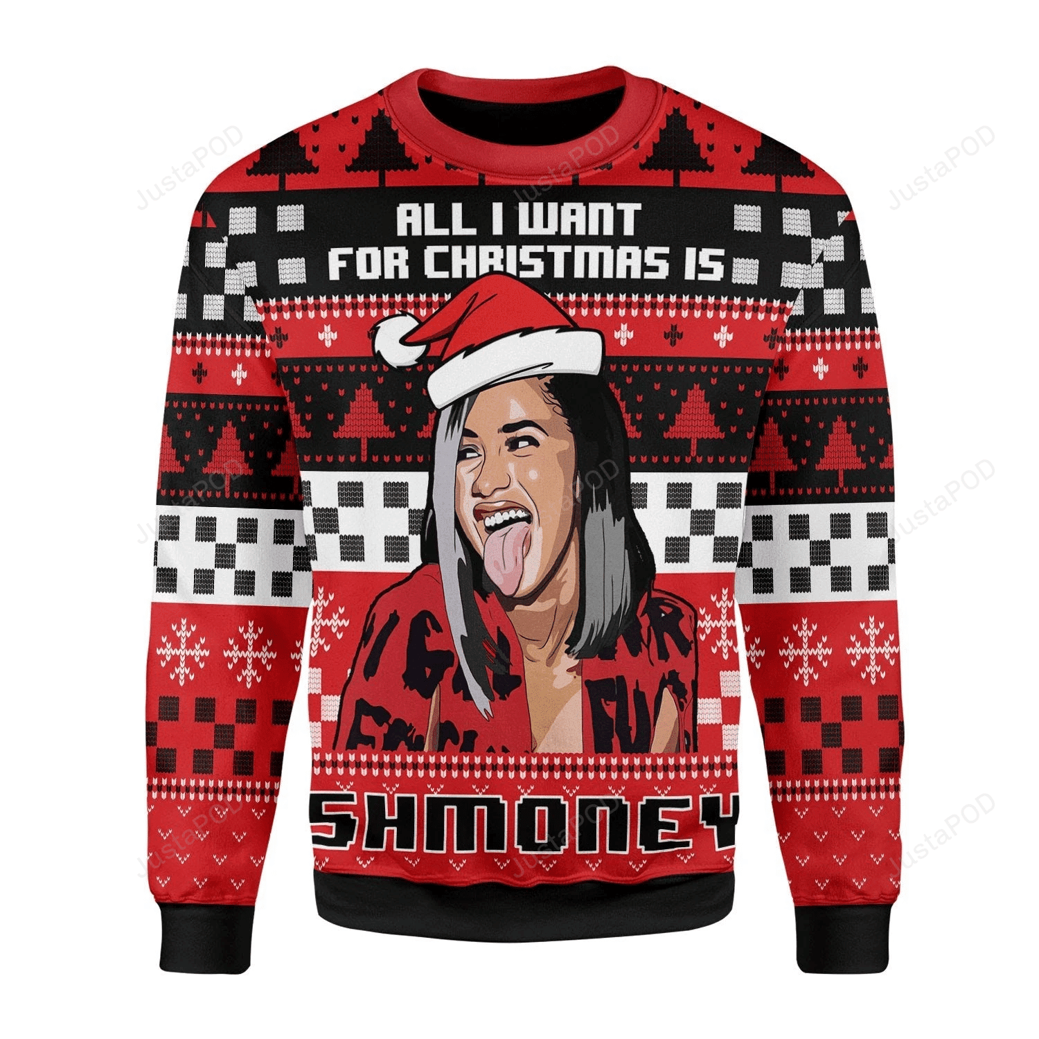 All I Want For Christmas Is Some Money Ugly Christmas Sweater Adult 3D Funny Matching for family