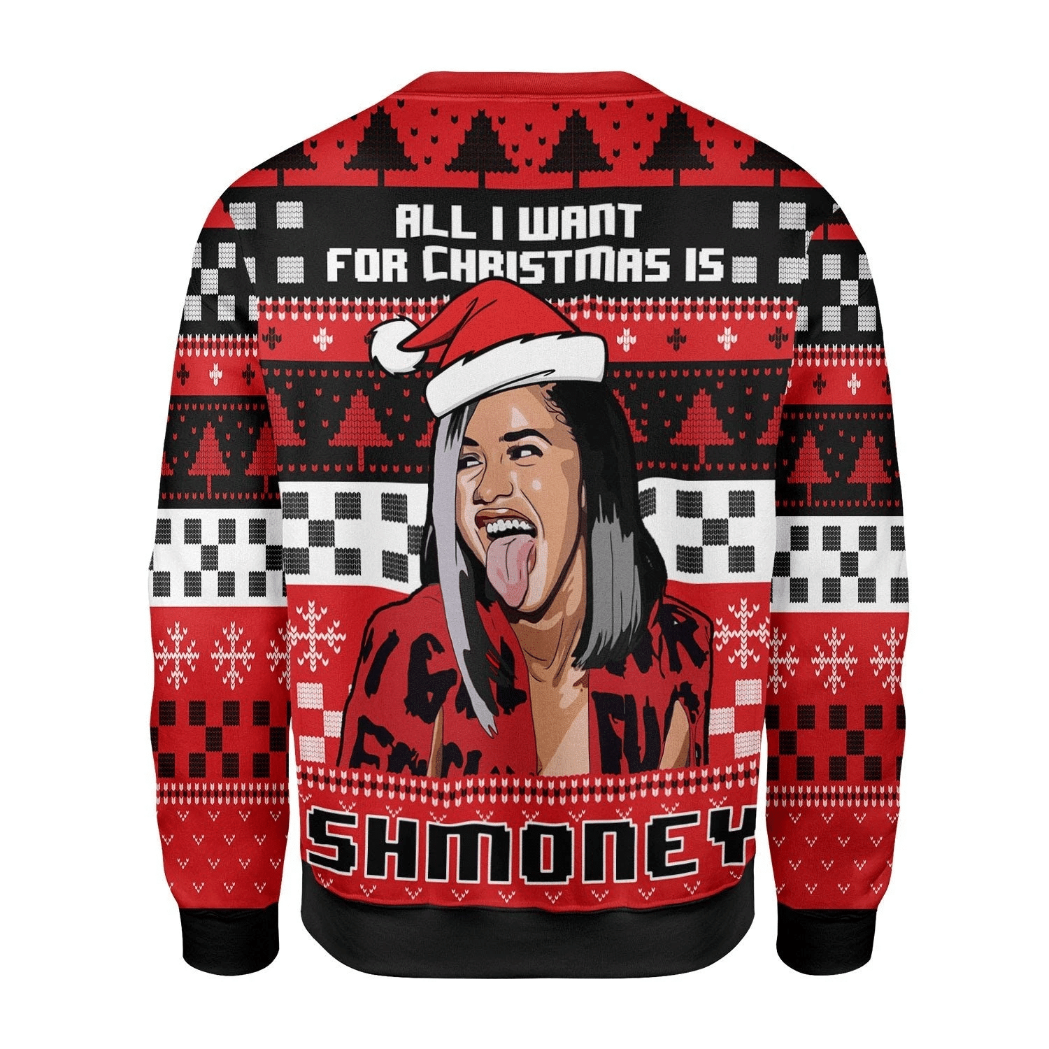 All I Want For Christmas Is Some Money Ugly Christmas Sweater Adult 3D Funny Matching for family - Image 2