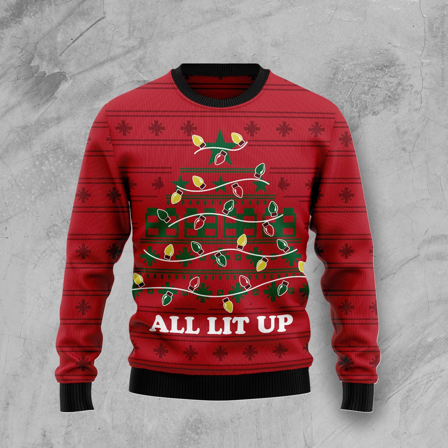 All Lit Up Noel Tree Ugly Christmas Sweater Adult 3D Funny Matching for family