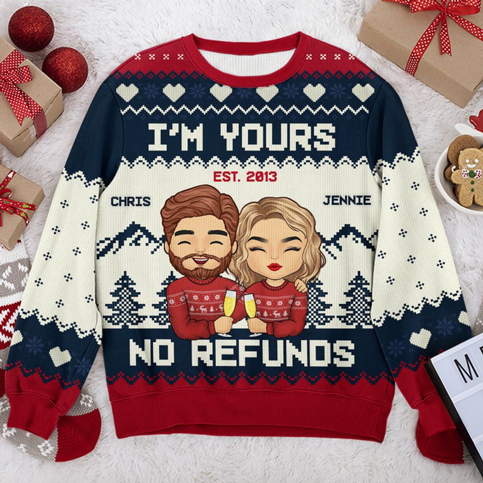 All Of Me Is Yours - Couple Personalized Ugly Sweatshirt - Christmas Gift For Husband Wife, Anniversary