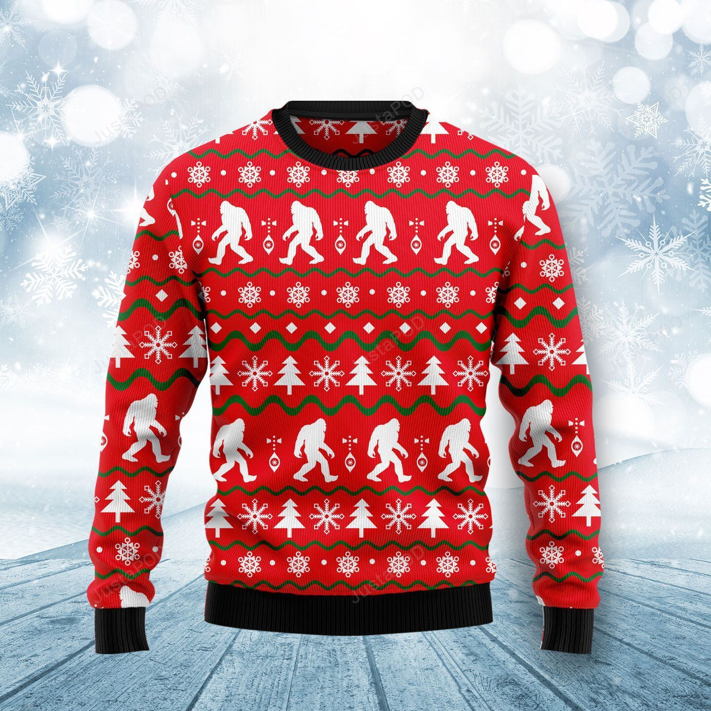 All Of The Bigfoot Ugly Christmas Sweater Adult 3D Funny Matching for family